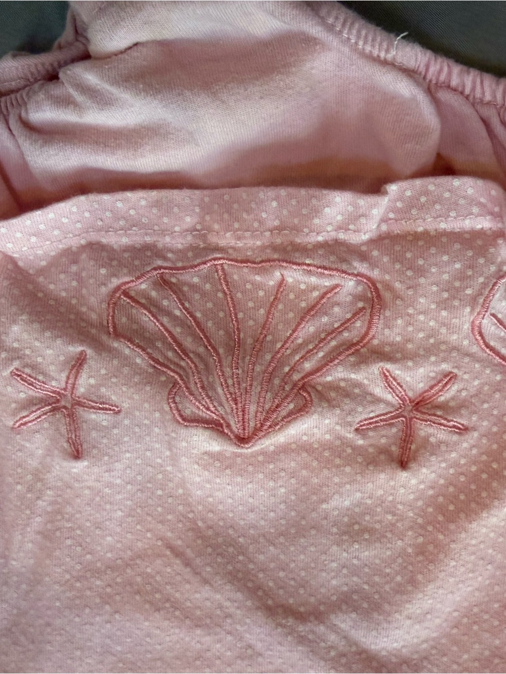 Girls Pink Shell Embroidered bubble - Picture 3 of 4